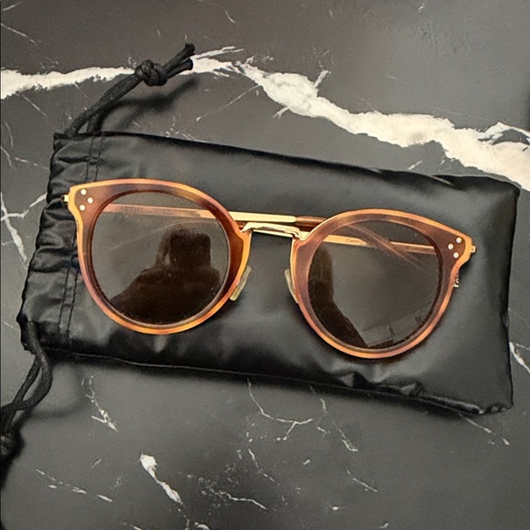 Celine Amber Sunglasses with Gold Detail main image 7